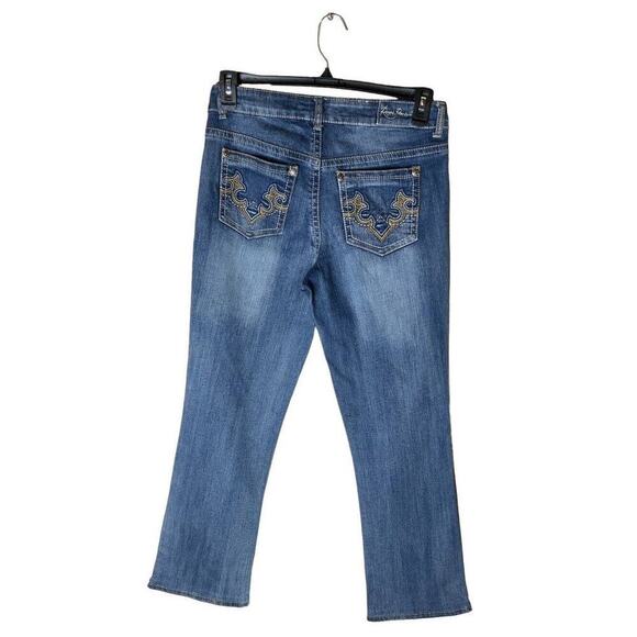 Royal Premium Jeans Women's Size 6 Embroidered Whiskers Bleu Denim - Picture 9 of 11